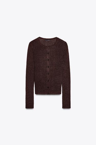 CHAQUETA HILO METALIZADO - Marrón claro de Zara - Imagen 0