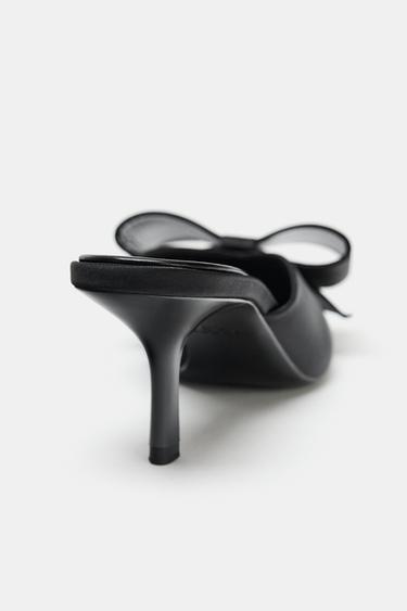 MULES À TALONS ET NŒUD - Noir de Zara - Image 3