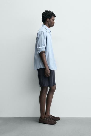 BERMUDA JACQUARD GÉOMÉTRIQUE - Bleu marine de Zara - Image 3