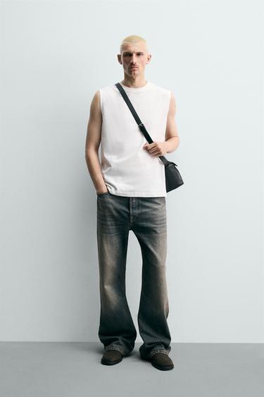 RELAXED FIT EMBROIDERED TANK TOP - White by Zara - Image 0