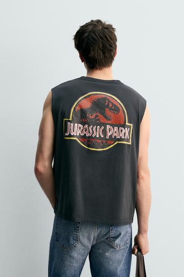 Zara JURASSIC PARK© UCS LLC AND AMBLIN X DYLAN´S T-SHIRT CLUB X ZARA ILLUSTRATED T-SHIRT - Dark anthracite
