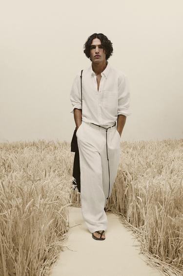 REGULAR FIT LINEN-COTTON SHIRT - White by Zara