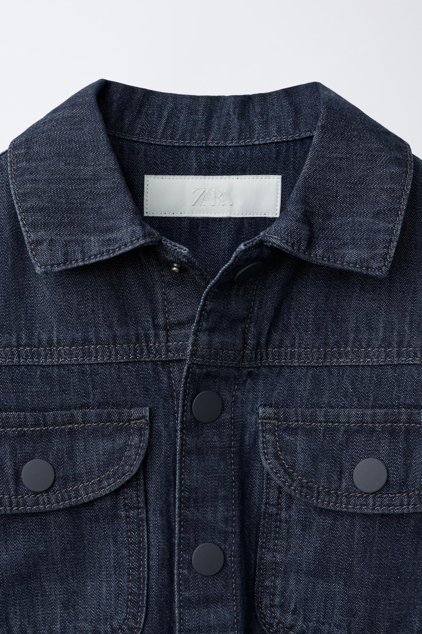 Детская рубашка Zara Denim Overshirt, цвет: Индиго — фото 3