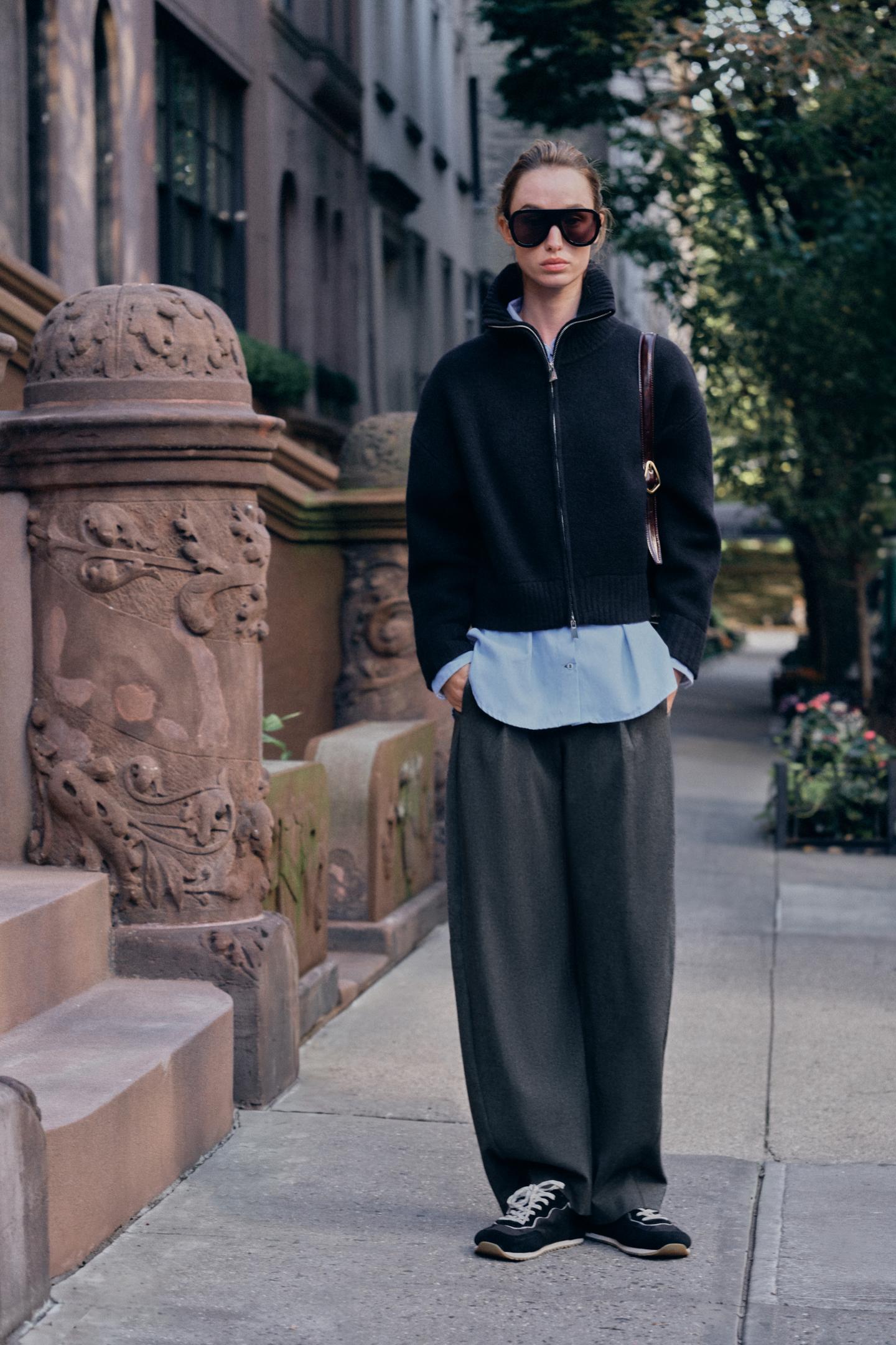 Женский кардиган Zara High Neck, цвет: Тёмно-синий