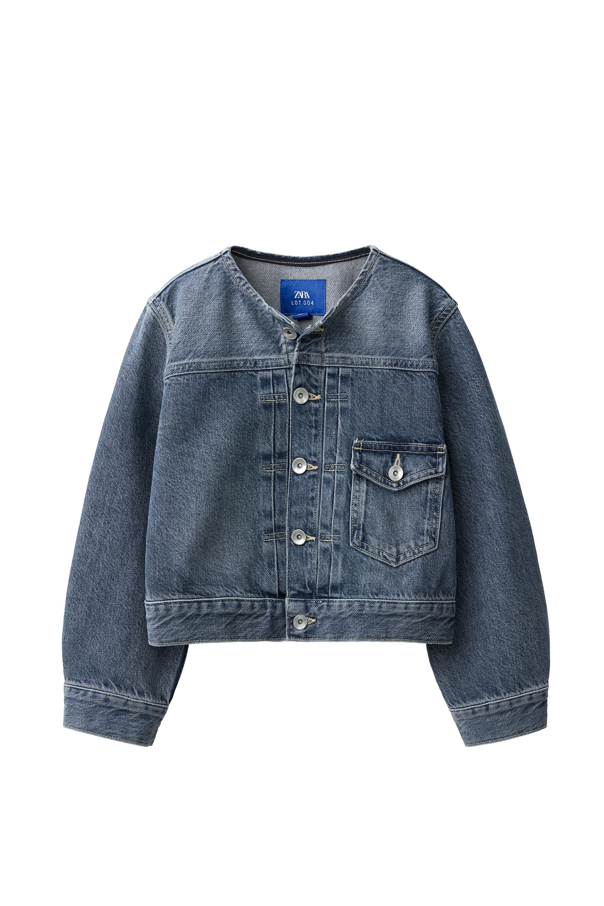ノーカラー デニムジャケット - ブルー | ZARA Japan / 日本
