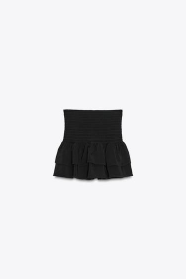 WIDE-WAIST BERMUDA SHORTS WITH RUFFLES - Black by Zara - Image 7