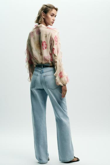 JEAN Z1975 REGULAR FIT TAILLE HAUTE CEINTURE - Bleu clair de Zara - Image 5