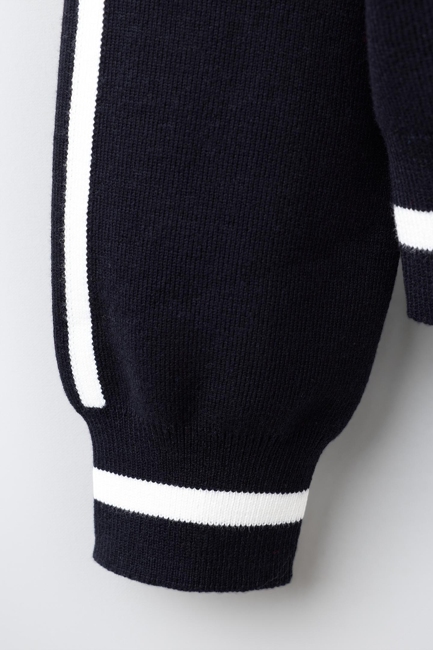 Детский кардиган Zara Zip-Up, цвет: Тёмный тёмно-синий — фото 4