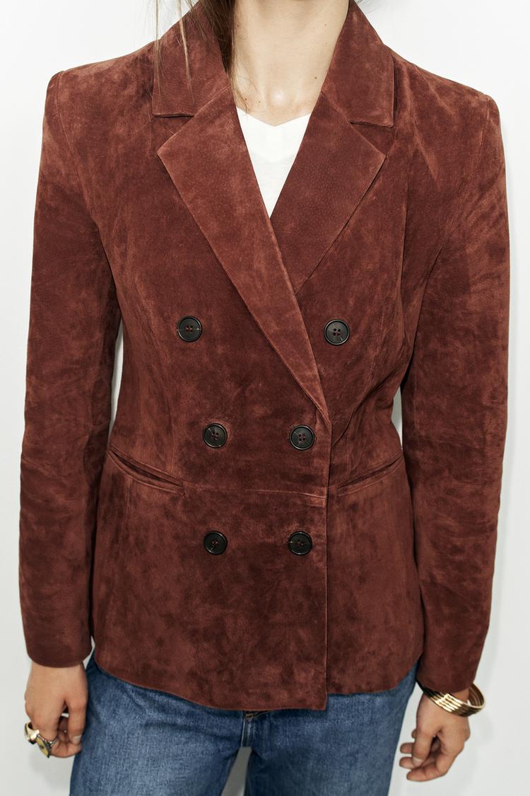 Blazer entallado de cuero 100% 2