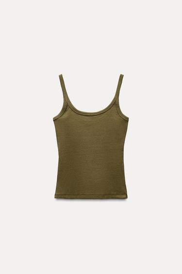 VEST TOP - Khaki by Zara