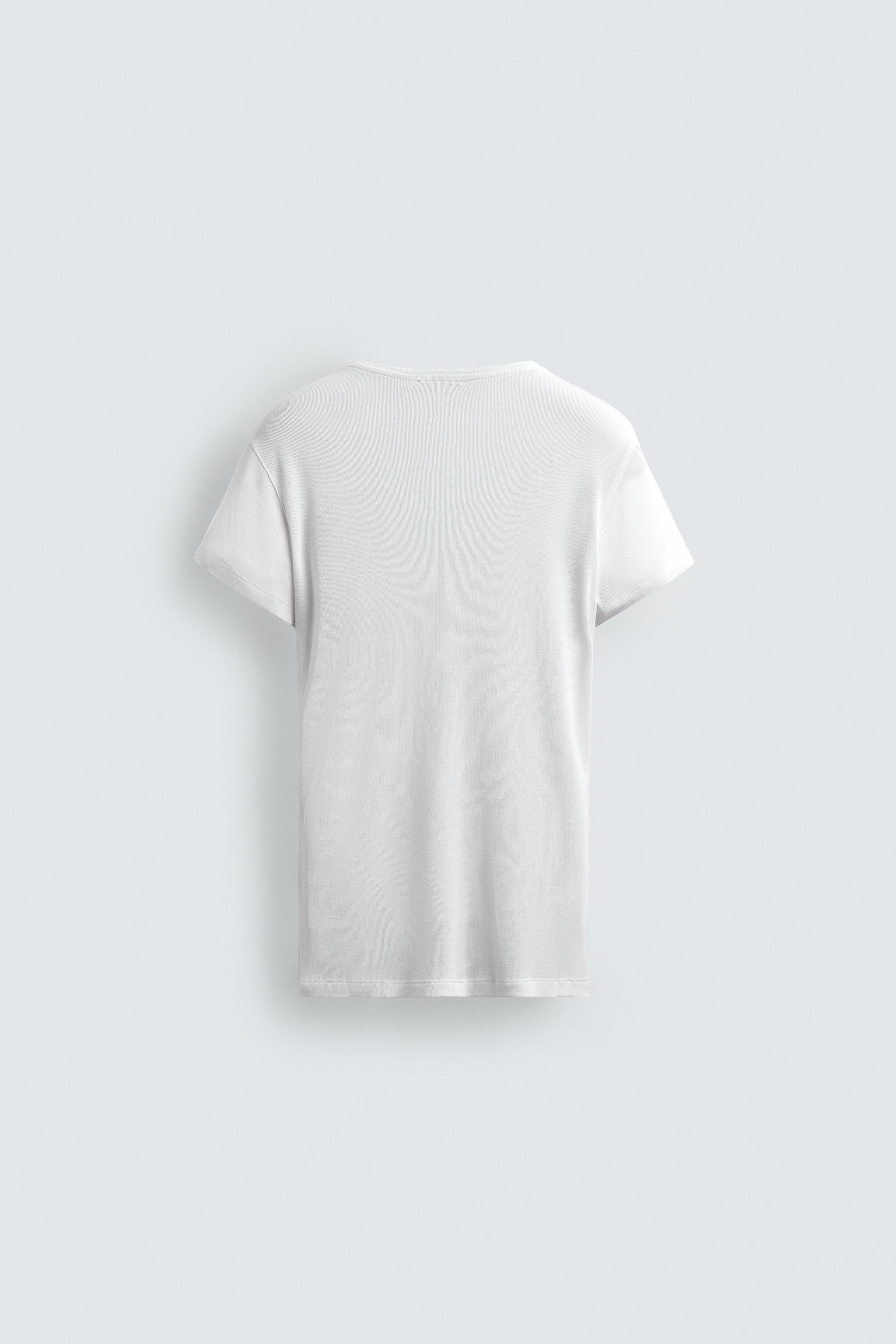 SLIM FIT VISCOSE STRUCTURED T-SHIRT