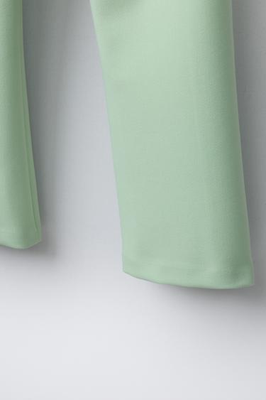 PANTALON FLARE NERVURE - Vert d'eau de Zara - Image 3