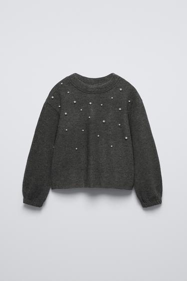 Zara SOFT TOUCH PEARL SHIRT - Anthracite grey