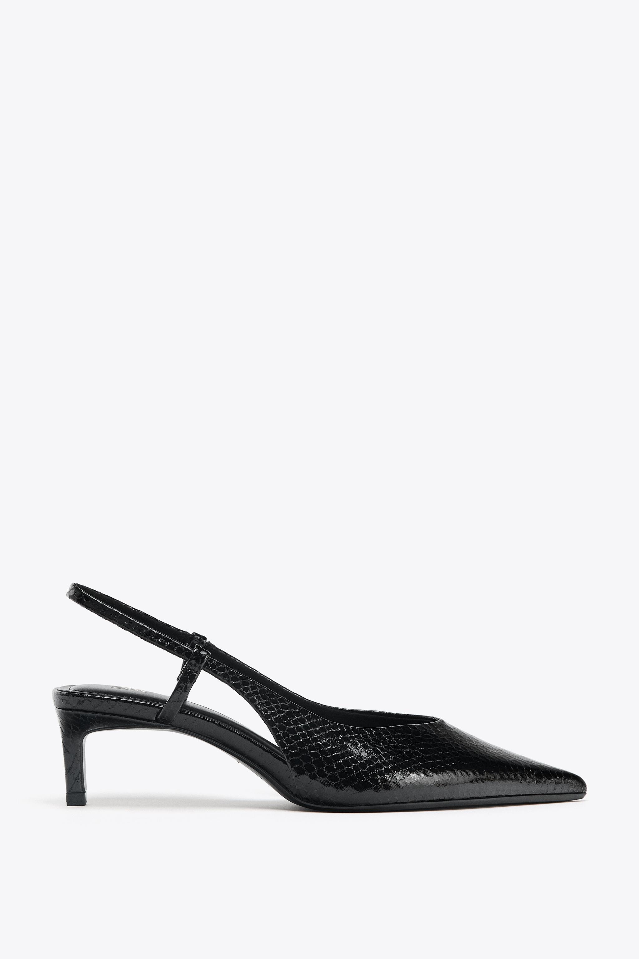 TEXTURED SLINGBACK SHOES - Black | ZARA Canada