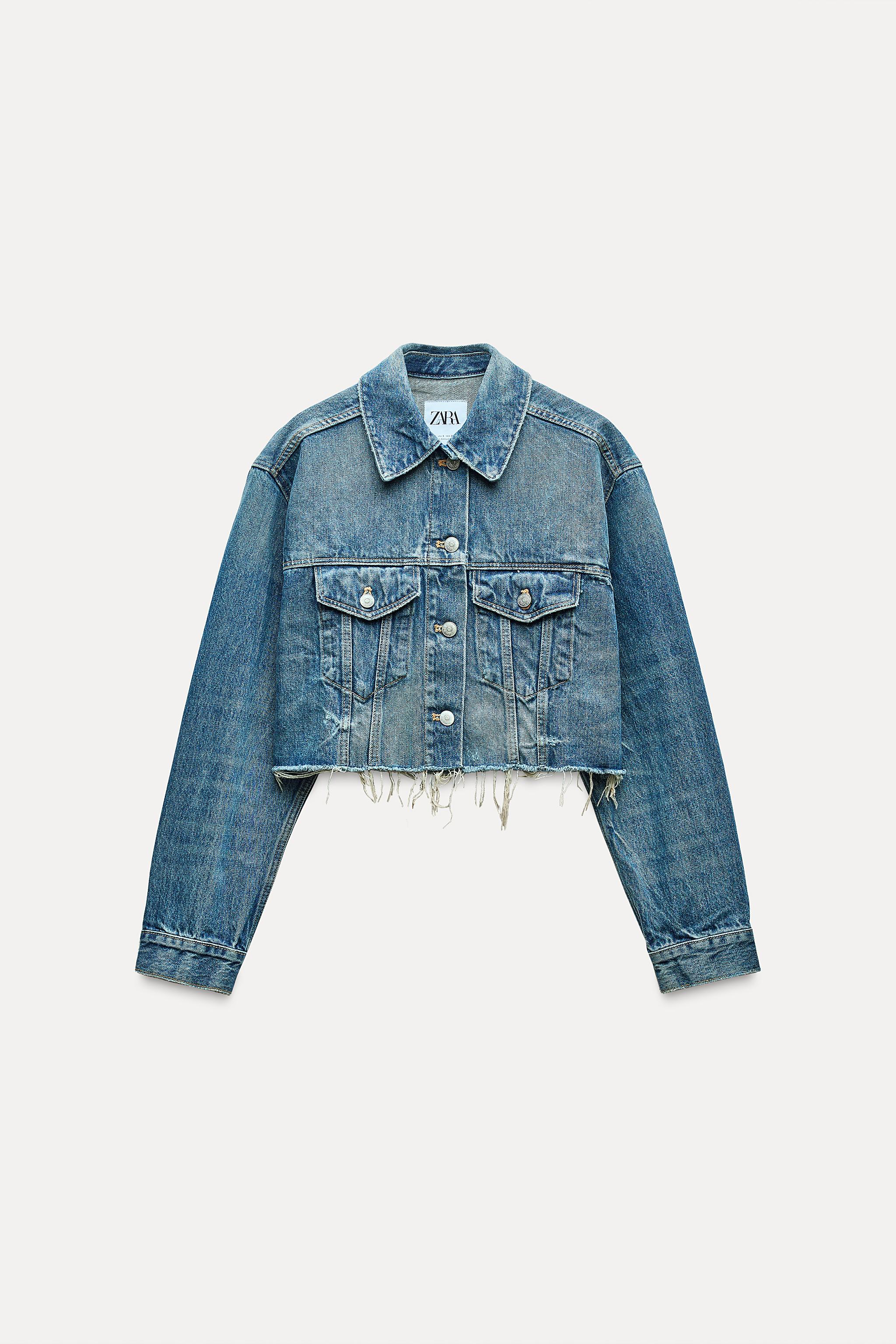 Zara denim jacket cropped fashion