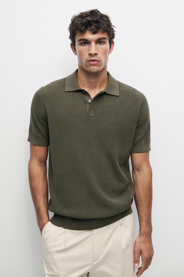 100% cotton short sleeve polo shirt — Mid khaki 2