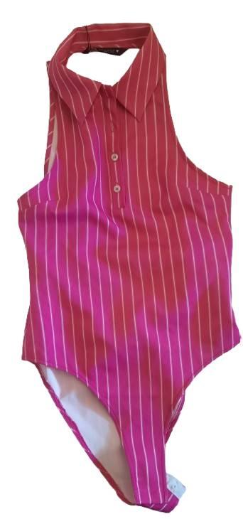 STRIPED STRETCH BODYSUIT - Image 2