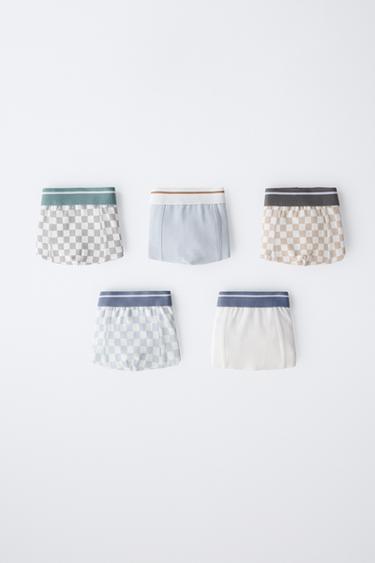 3-6 AÑOS/ PACK DE CINCO BÓXER CUADRO DAMERO - Multicolor de Zara