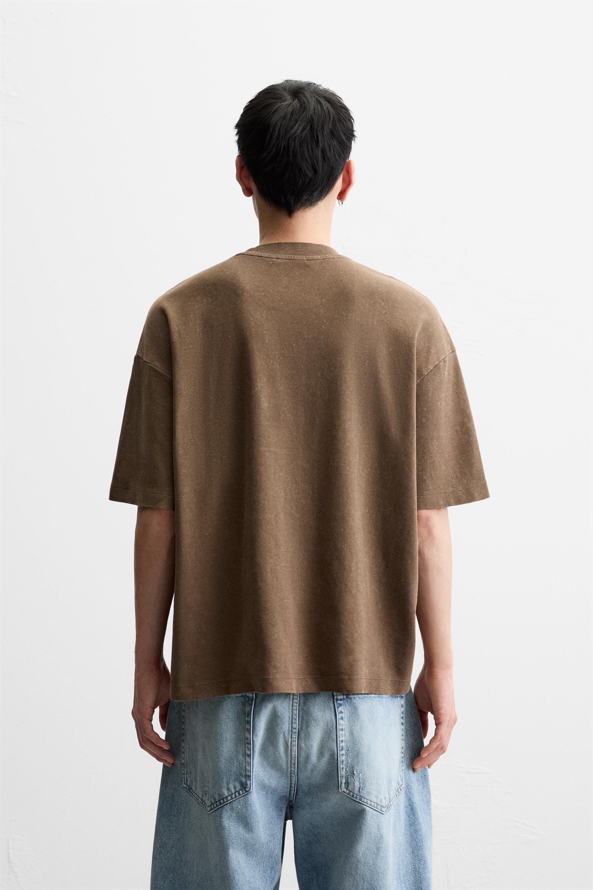 【ZARA】ウォッシュ加工リラックスフィットTシャツ 0526/408/922 WASHED RELAXED FIT T-SHIRT - Lime green | ZARA United States