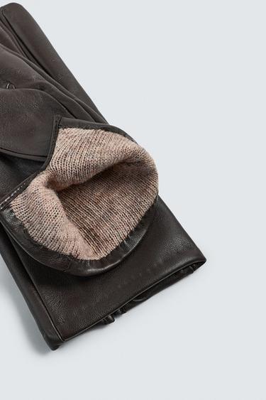 GANTS BASIQUES EN CUIR - Chocolat de Zara - Image 4