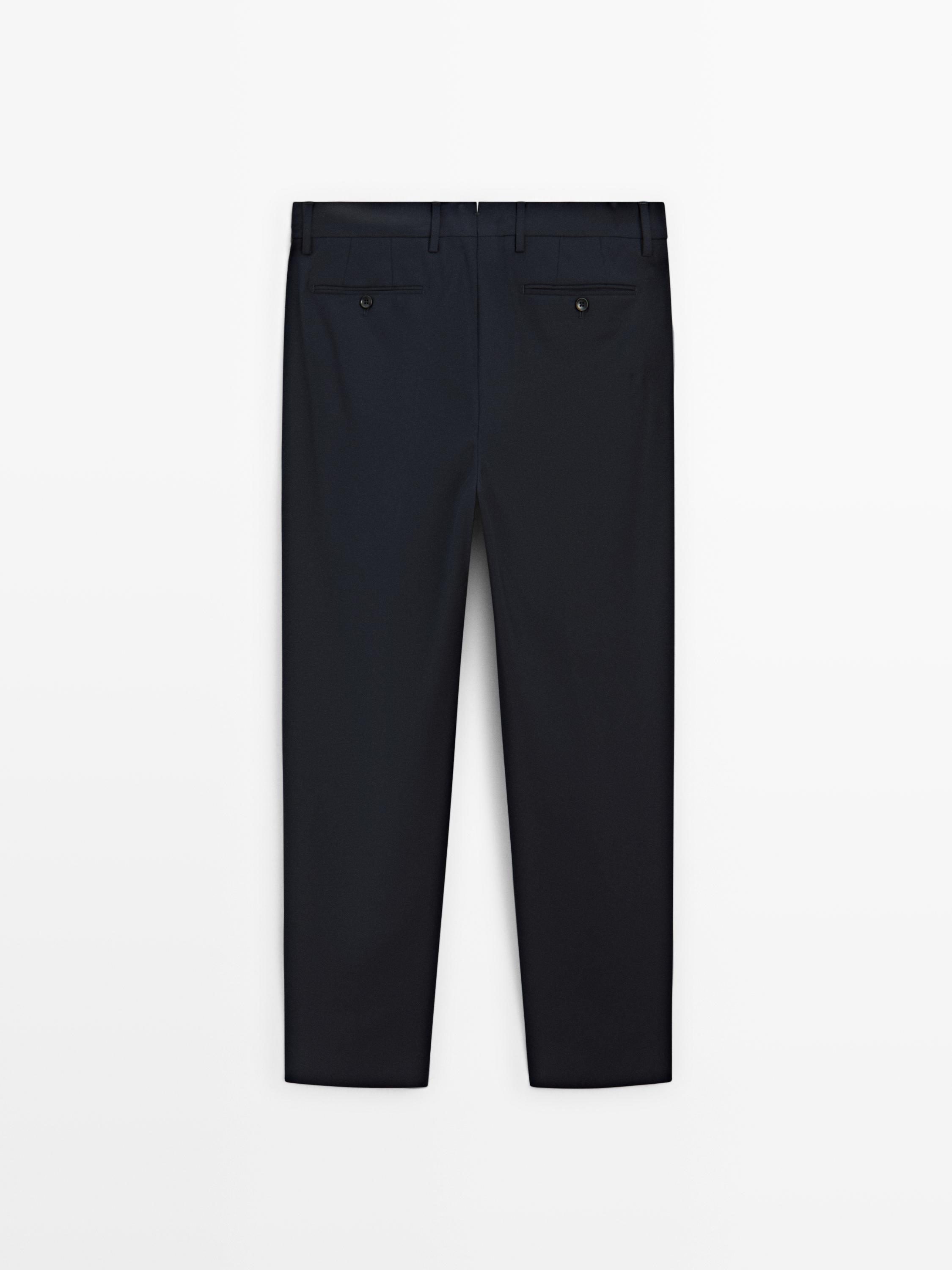 Wool blend suit trousers