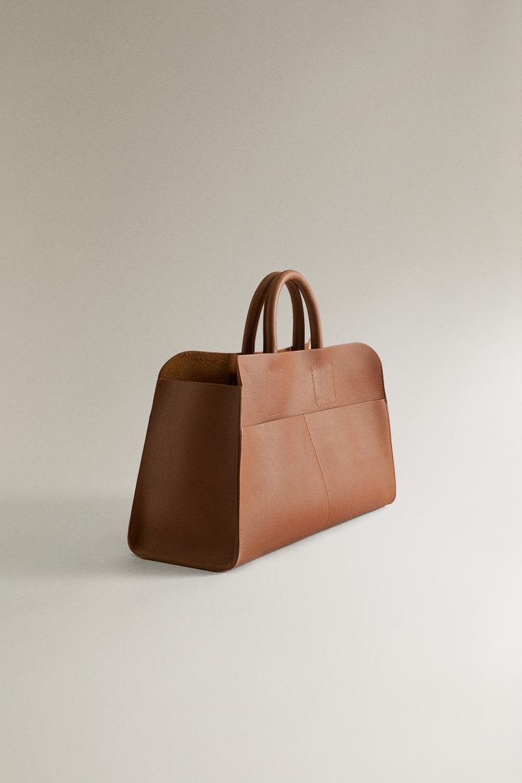 Nappa Leather Mini Tote Bag — Brown