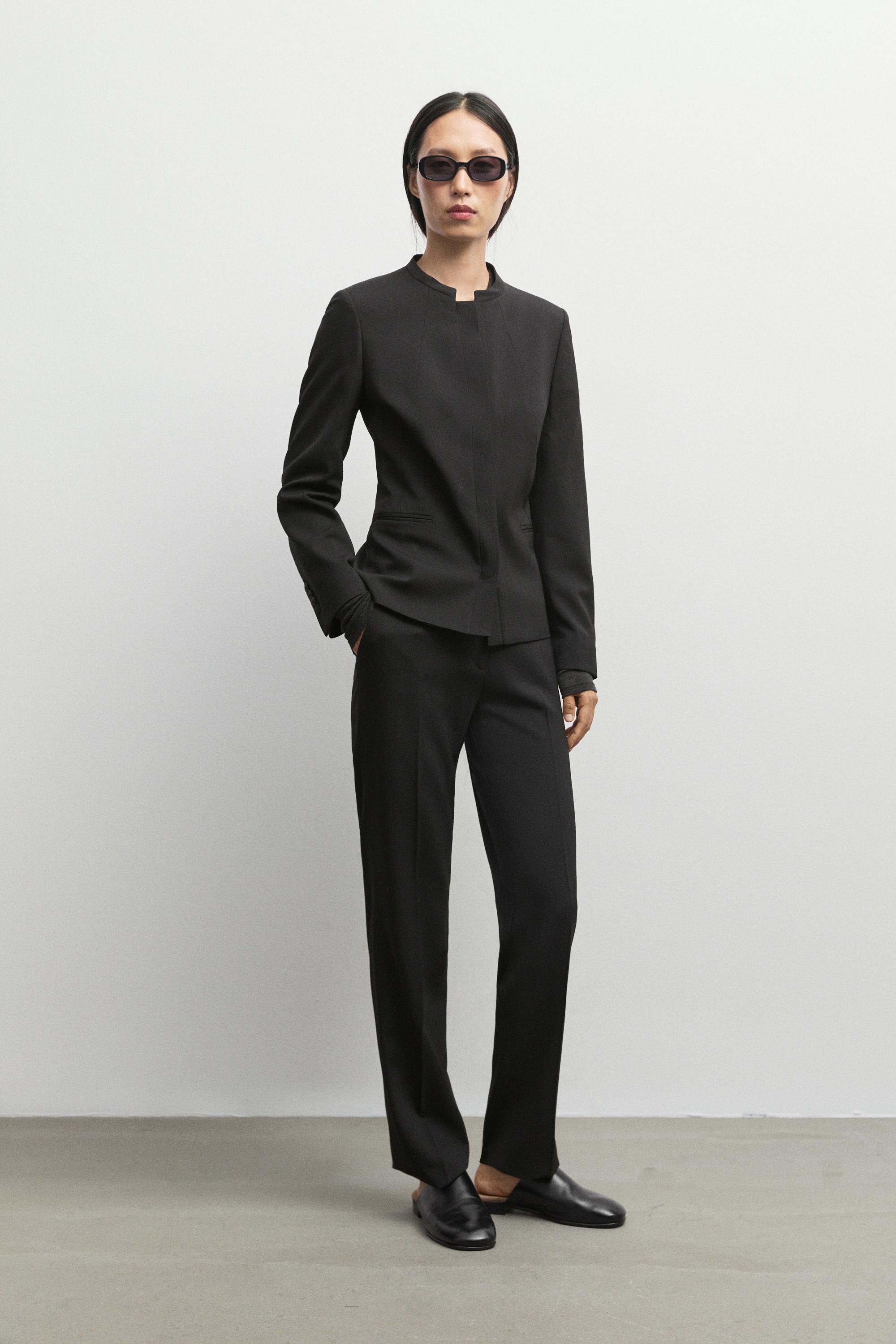 Stretch wool blend pants