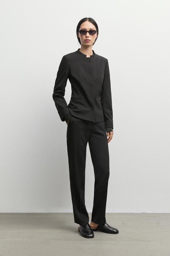 Pantalón stretch mezcla lana - Negro de Zara - Imagen 0