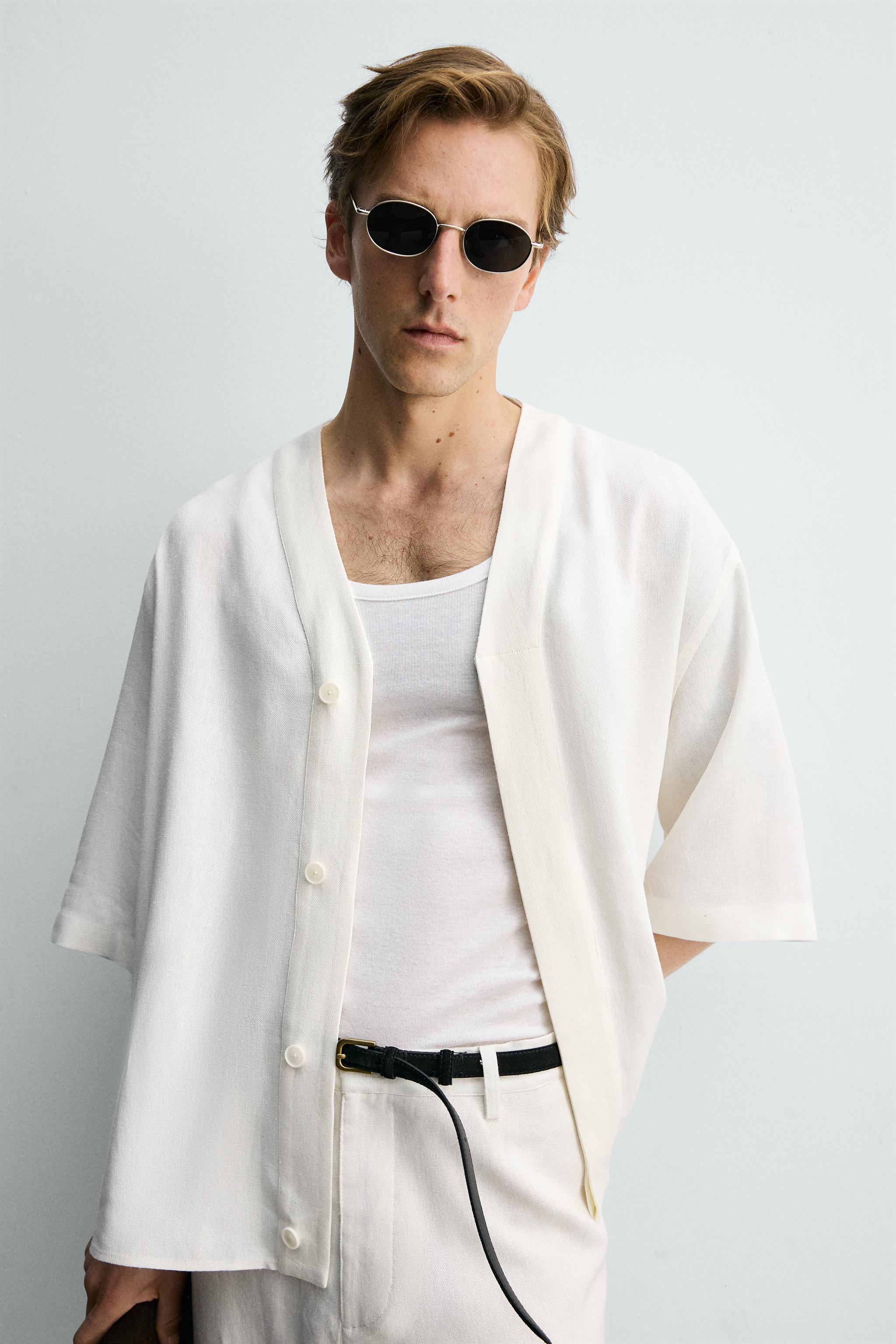 RELAXED FIT VISCOSE-HEMP SHIRT - Oyster-white | ZARA United States
