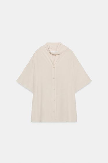 CAMISA FLUIDA LAZADA ZW COLLECTION - Beige de Zara