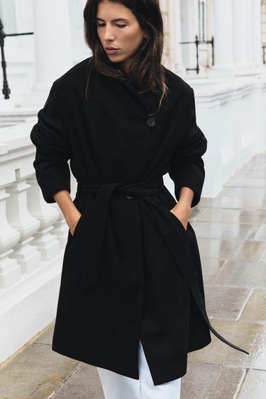 SOFT BELTED COAT — Black 1