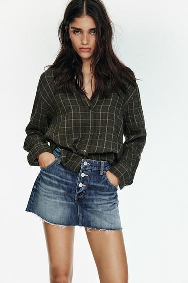 Zara DENIM MINI SKIRT - Blue