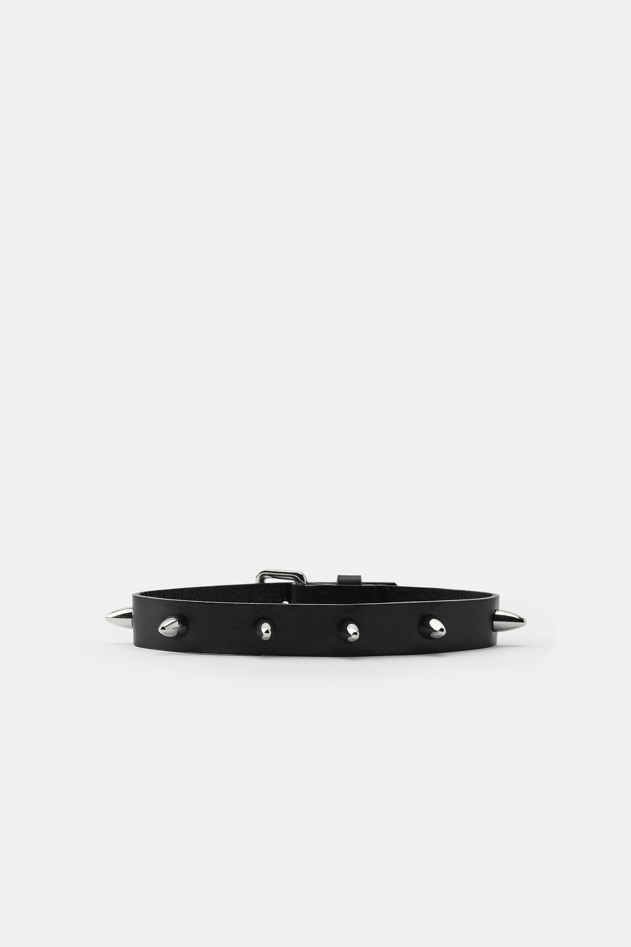 COLLIER CHOKER 100% CUIR CLOUS CATS