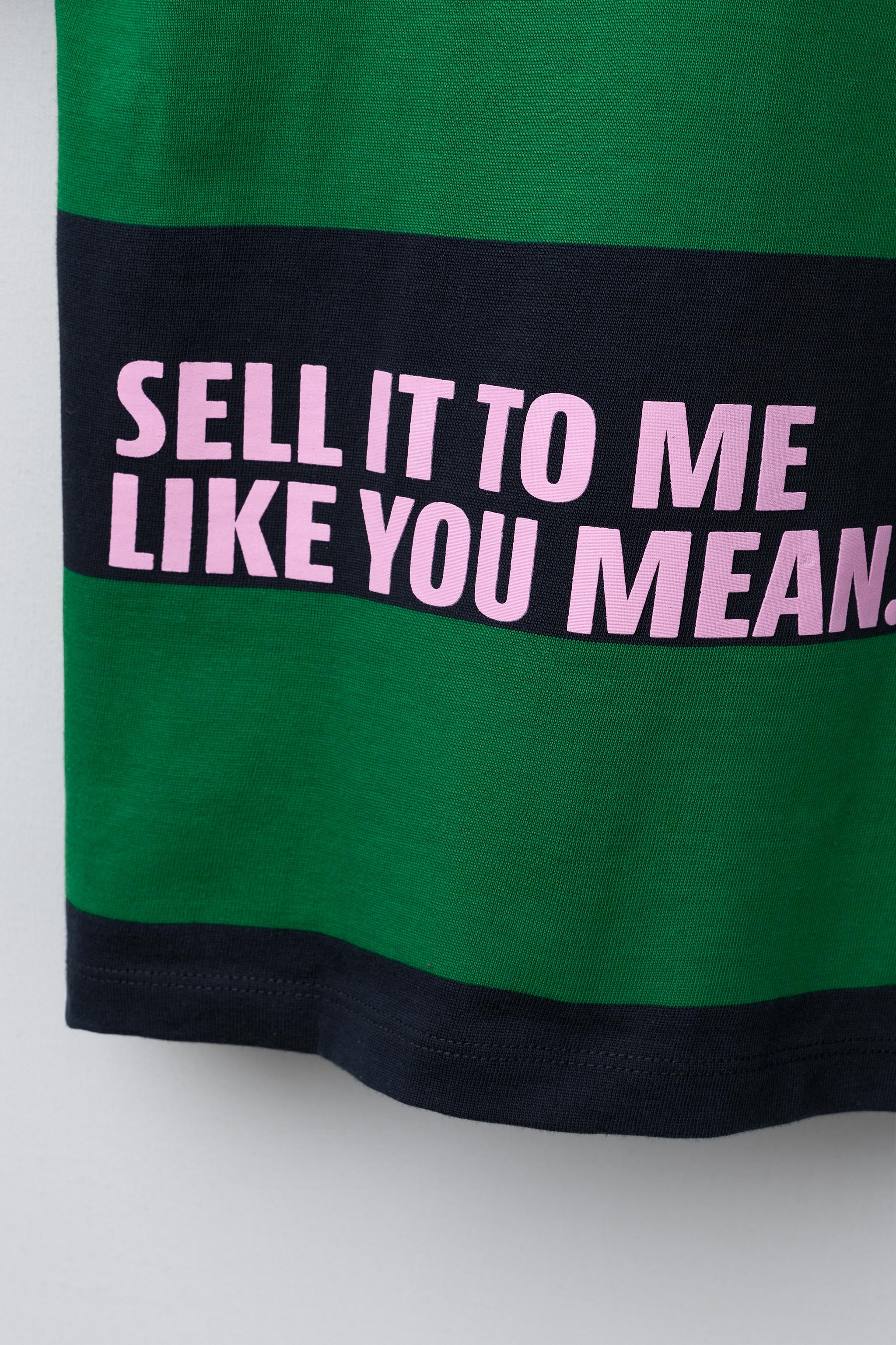 HEAVYWEIGHT STRIPED TEXT T-SHIRT