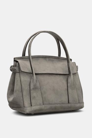 MINI SAC CITY EN CUIR - Gris de Zara - Image 3