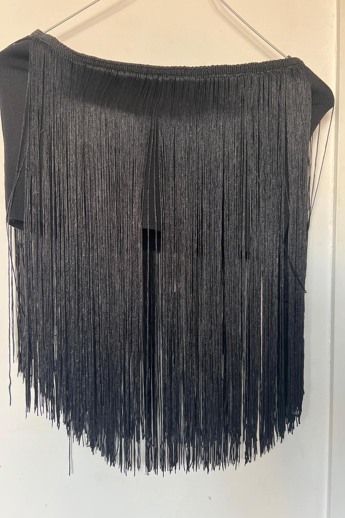 BANDEAU KNIT TOP WITH FRINGING