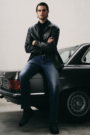 LIMITED EDITION VINTAGE EFFECT LEATHER JACKET - Black by Zara