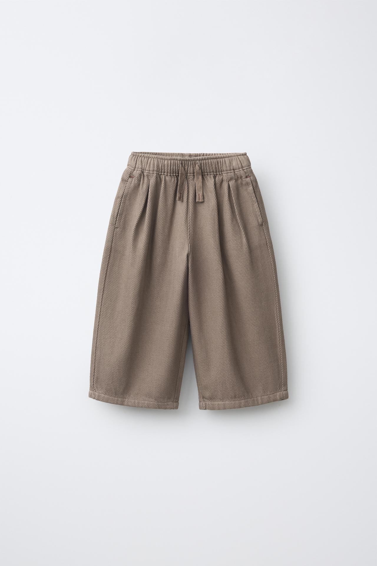 STRUCTURED BALLOON PANTS — Light beige