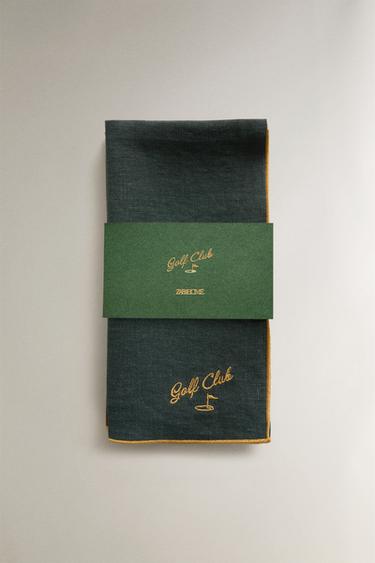 LOT SERVIETTES DE TABLE GOLF (LOT DE 2) - Marron / Vert de Zara - Image 4