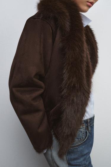 DOUBLE-FACED COAT ZW COLLECTION - Brown by Zara