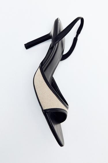 Zara COMBINED HEEL SANDALS - Black