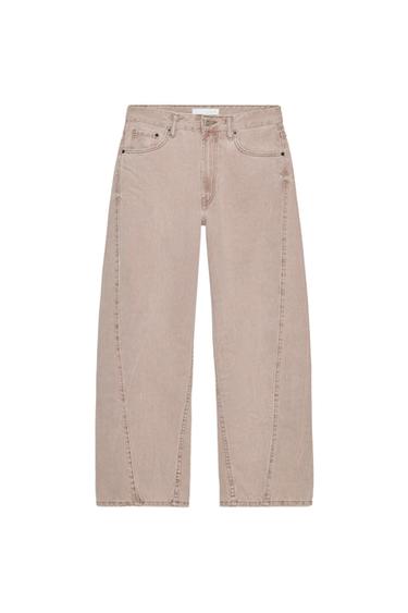 TRF MID-WAIST BAGGY BALLOON JEANS - Faded pink by Zara