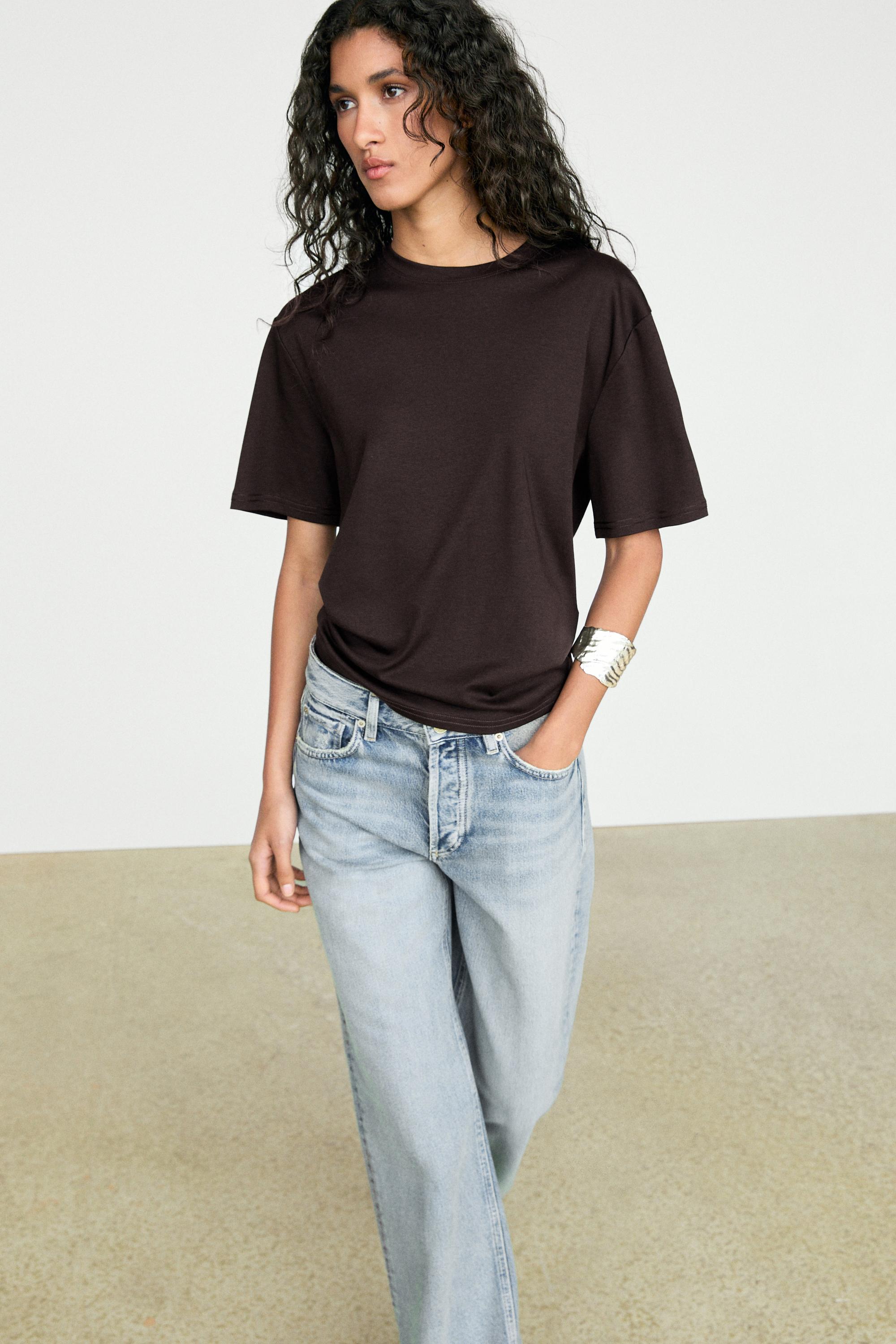 100% cotton short-sleeve T-shirt — Brown