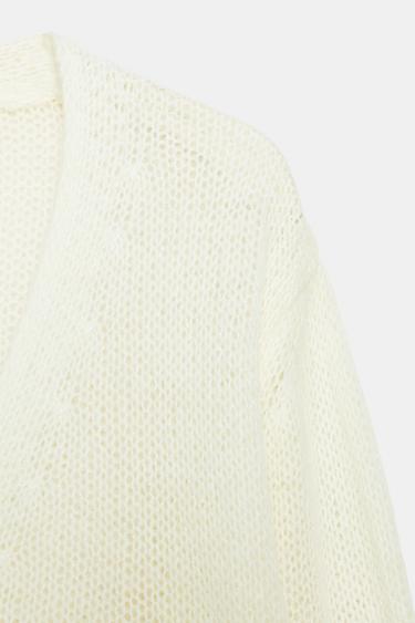 V-NECK CARDIGAN - Ecru by Zara - Image 5