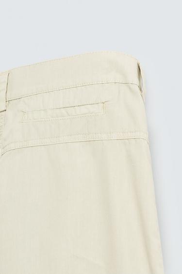 WASHED COTTON BERMUDA SHORTS - Light beige by Zara - Image 9