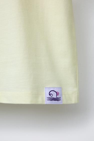 SLOGAN PRINT T-SHIRT WITH LABEL - Yellow by Zara - Image 3