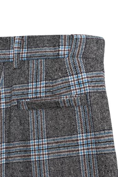 Zara WIDE-LEG CHECK TROUSERS HARRY LAMBERT FOR ZARA X DISNEY - Gray / Blue