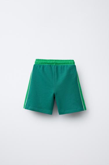 PRINCE ® PLUSH BERMUDA SHORTS - Green by Zara - Image 1