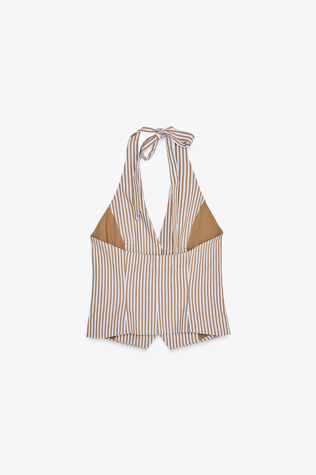 Thumbnail image for STRIPED HALTER WAISTCOAT TOP