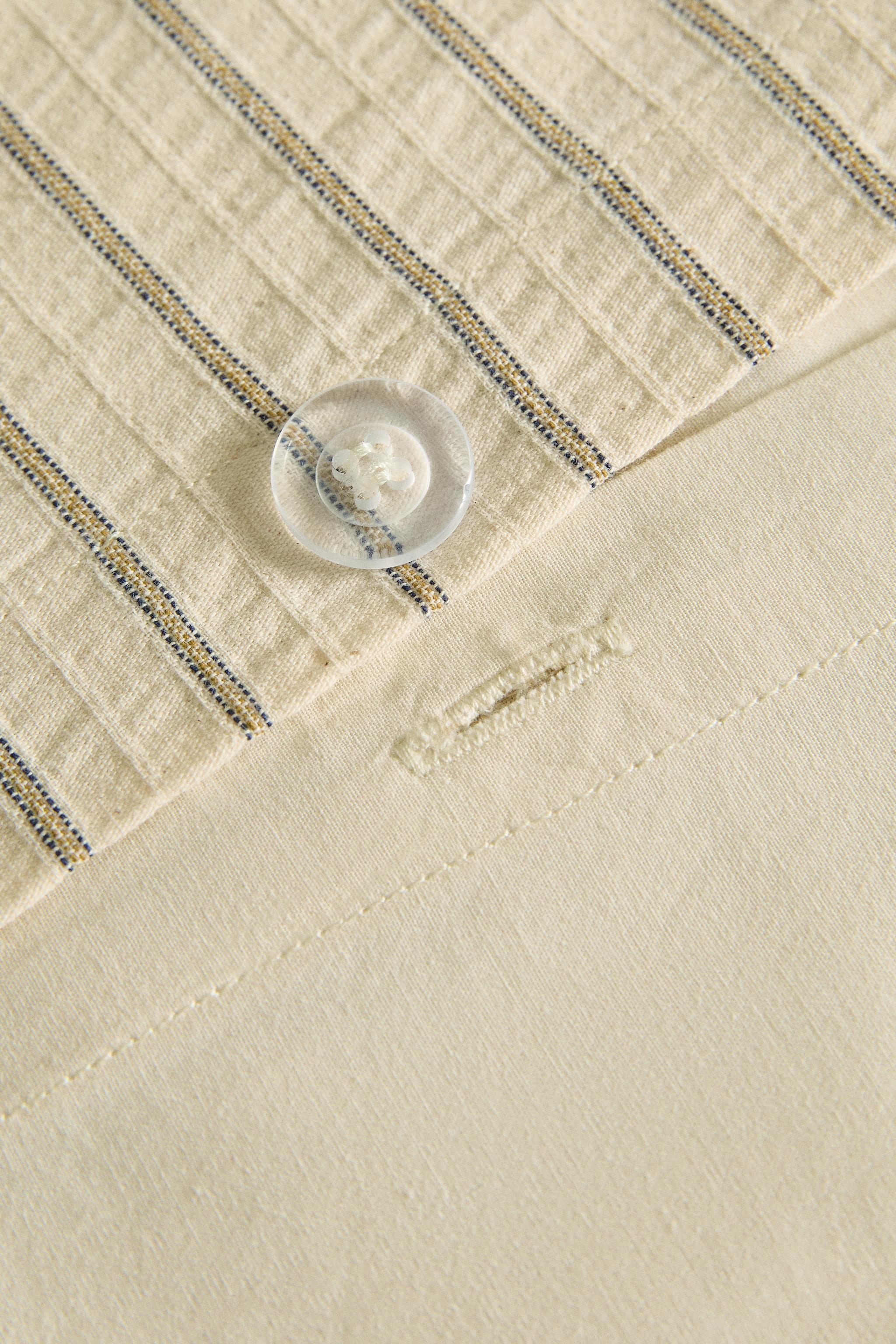 CRINKLE STRIPED COTTON DUVET COVER